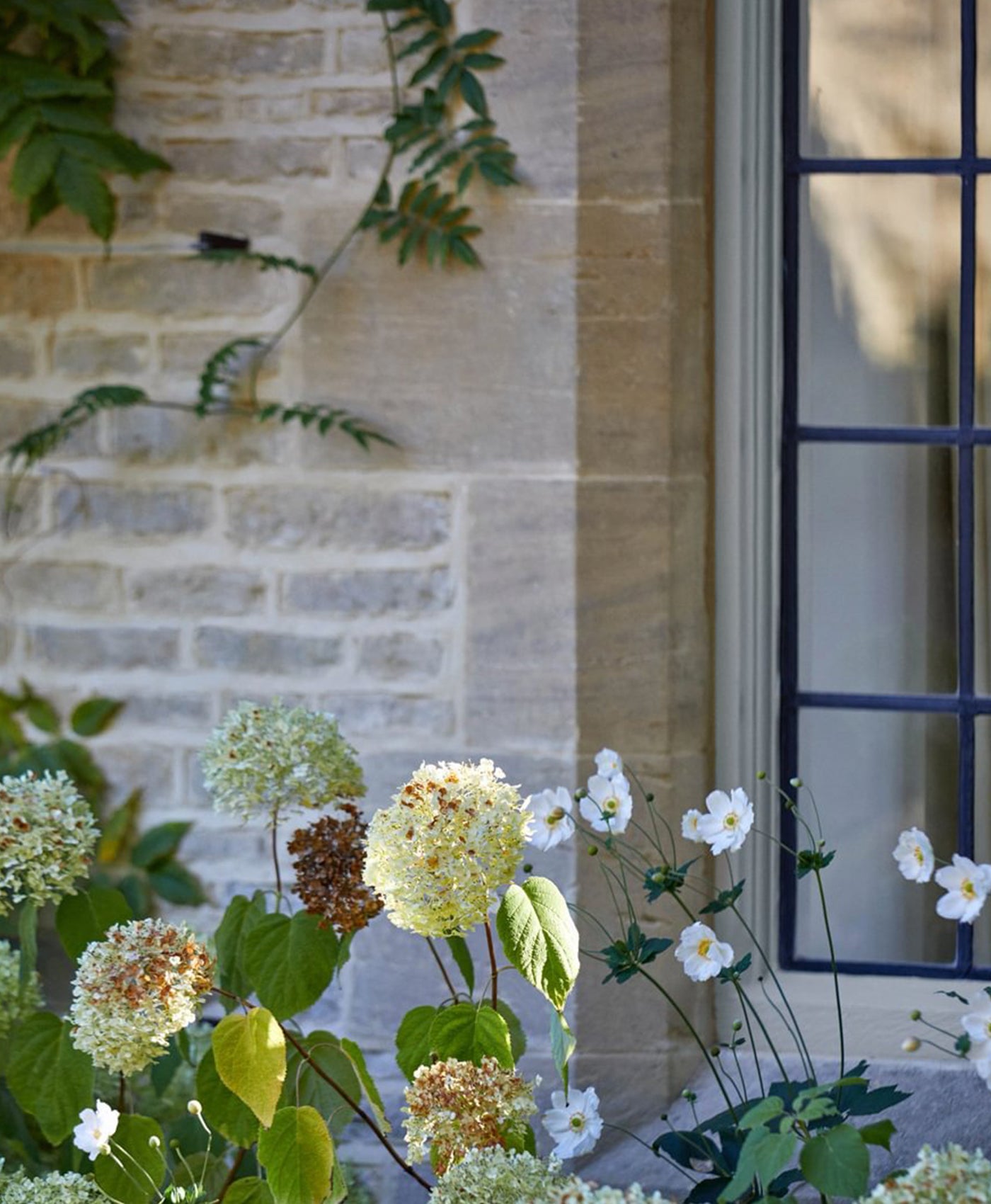 window frame painted in warm neutral paint colour