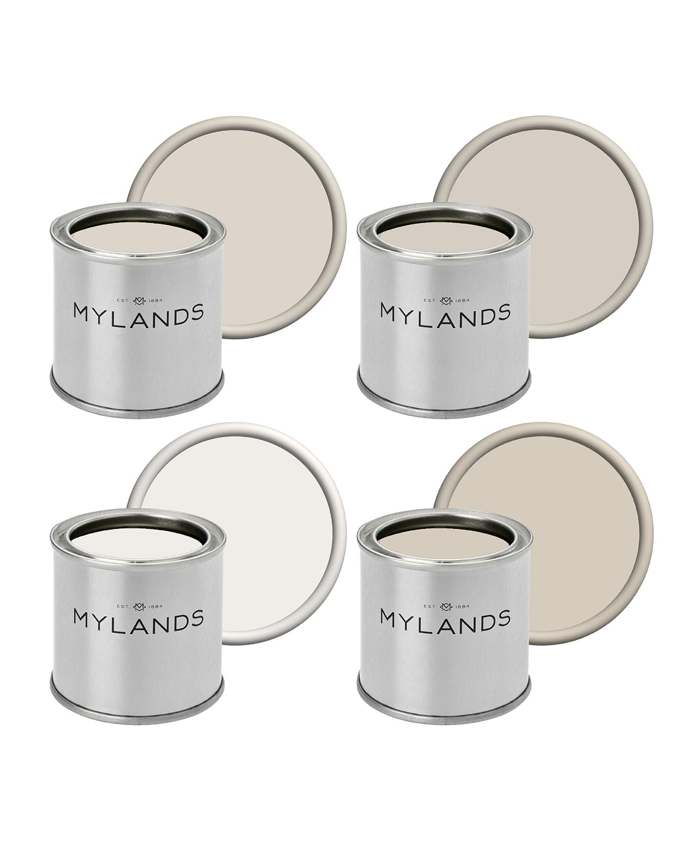 Neutrals - Sample Pots Set of 4 - cadogan stone, colosseum, holbein chamber, temple bar