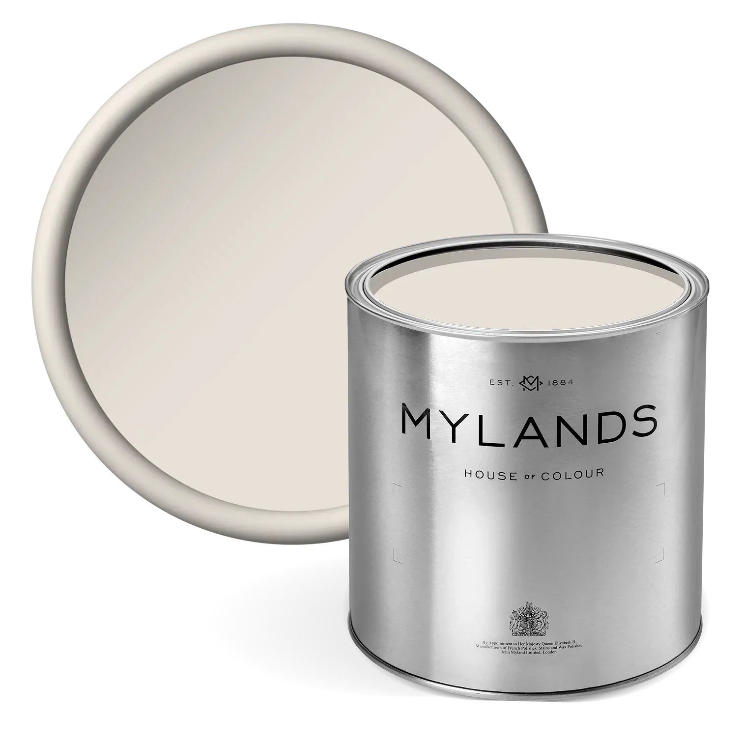 White Hart™ No.51 - Mylands pale neutral paint in tin