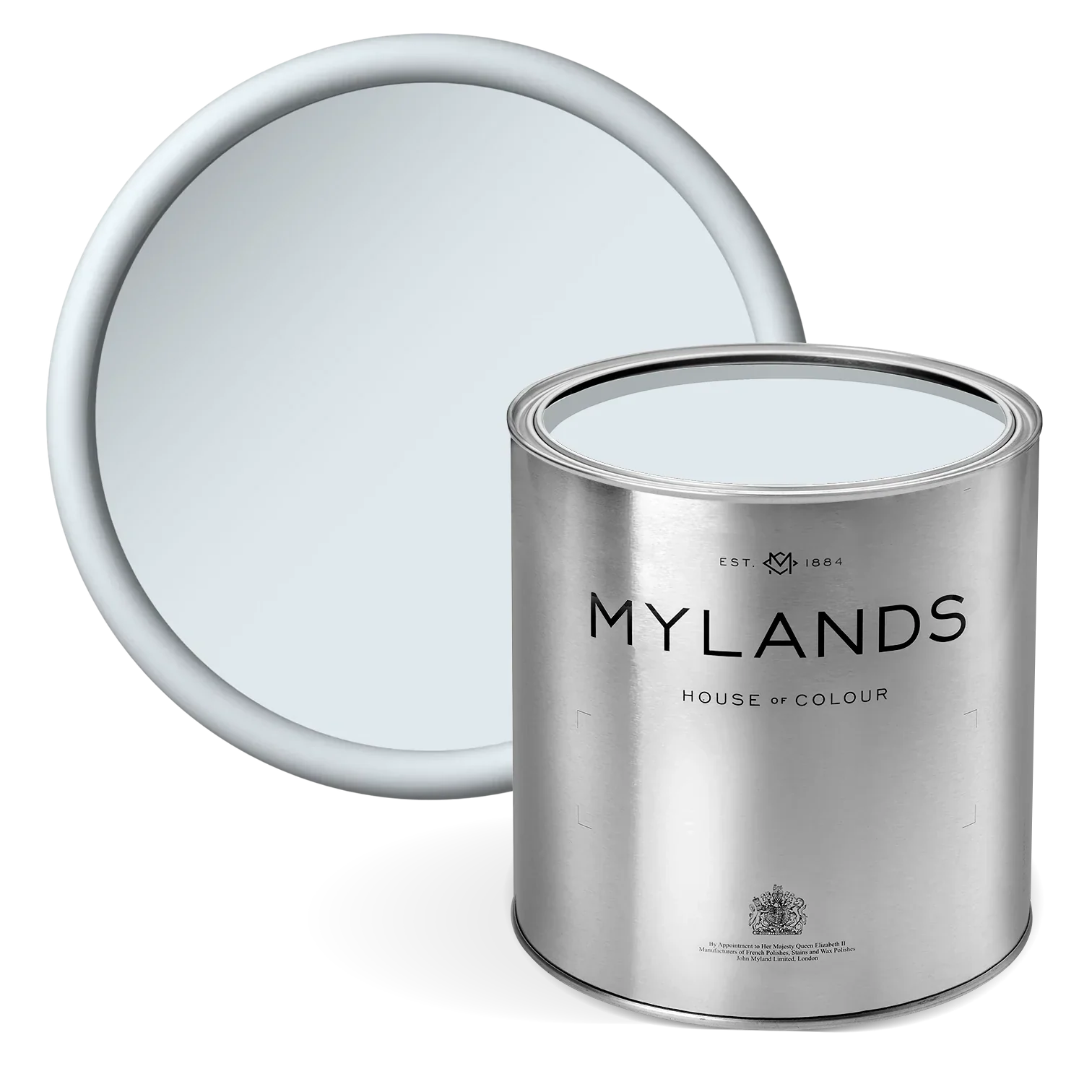 Walpole™ No.42 - Cool Off White Paint - Mylands paint tin with a colour swatch