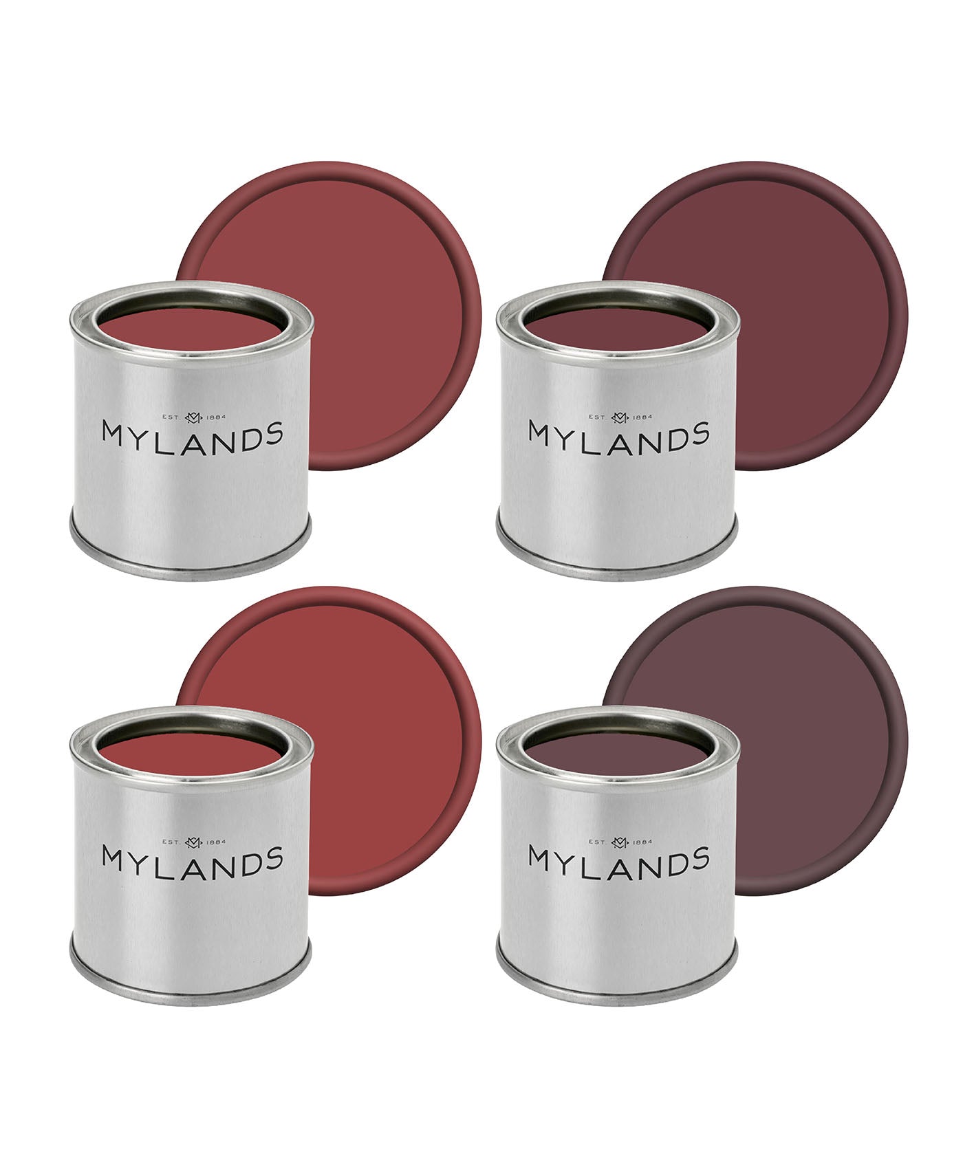 Reds - Sample Pots Set of 4 - huguenot, red post hill, rothschild street, arts club