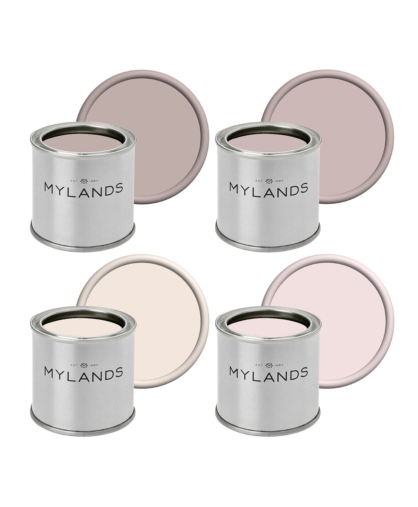 Pinks - Sample Pots Set of 4 - soho pink, threadneedle, kensington rose, palmerston pink