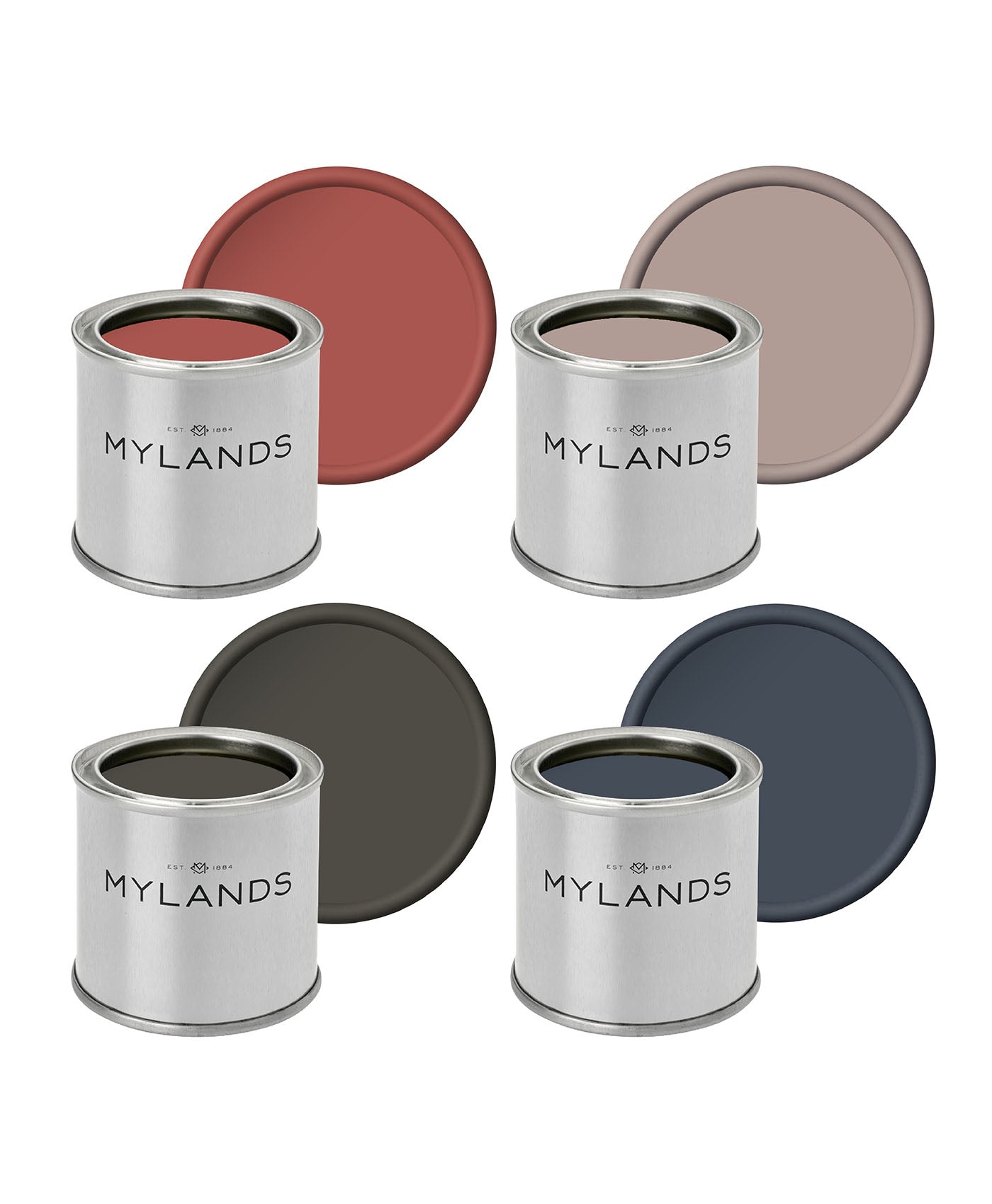 Jinny Blom - Sample Pots Set of 4 - Mylands paints, Blomster, Cooper's Earth, Cragside, Murmuration