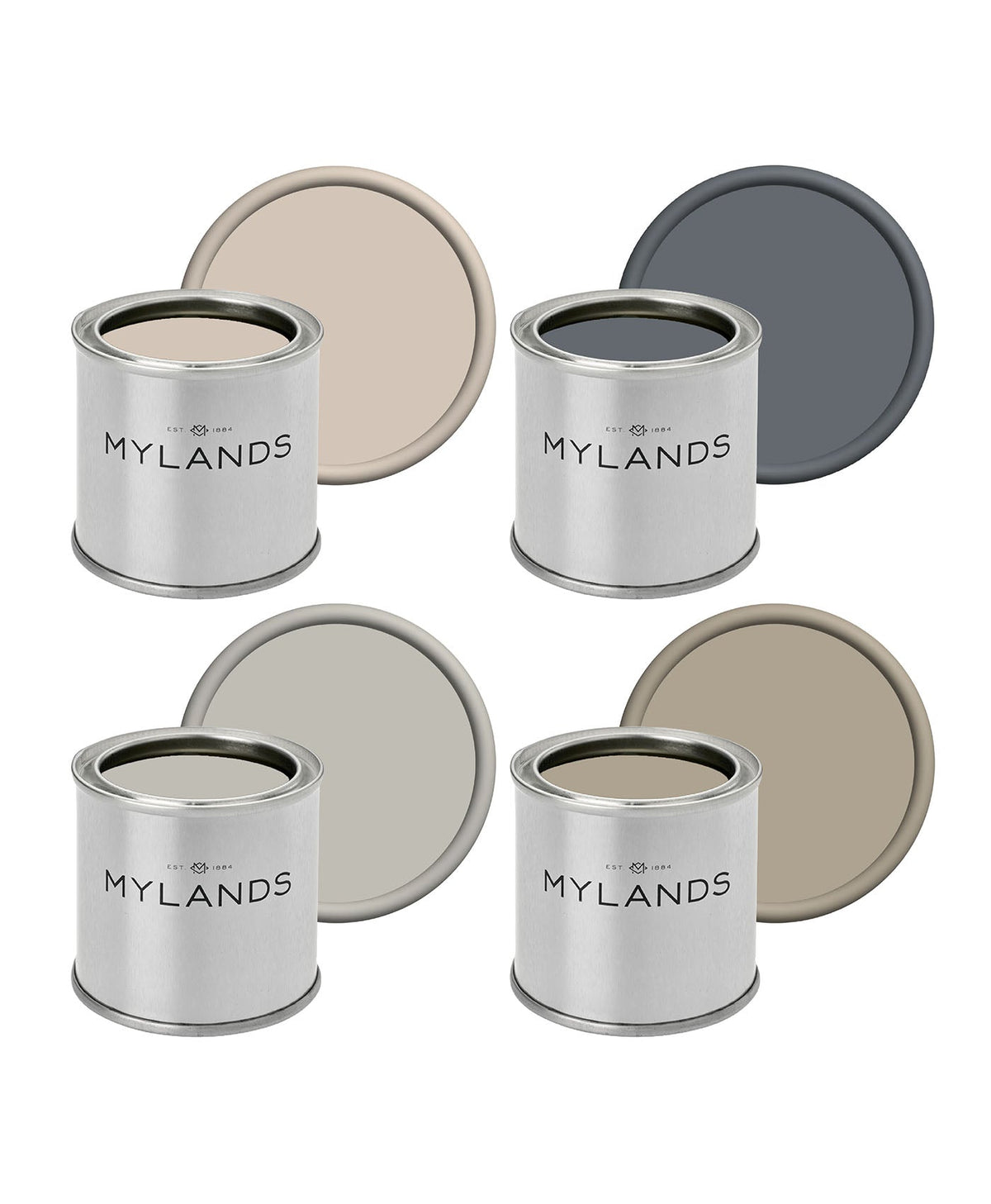 Curator Sample Pots Greys - Sample Pots Set of 4 - Mylands