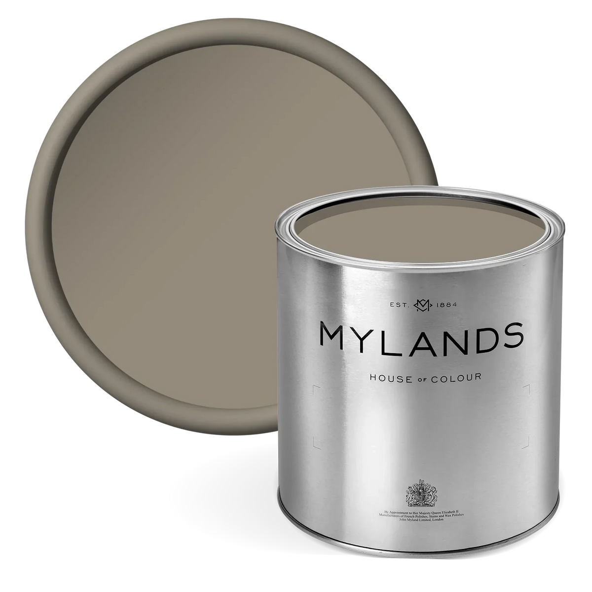 Mylands - Amber Grey™ No.156 - faded grey paint in tin