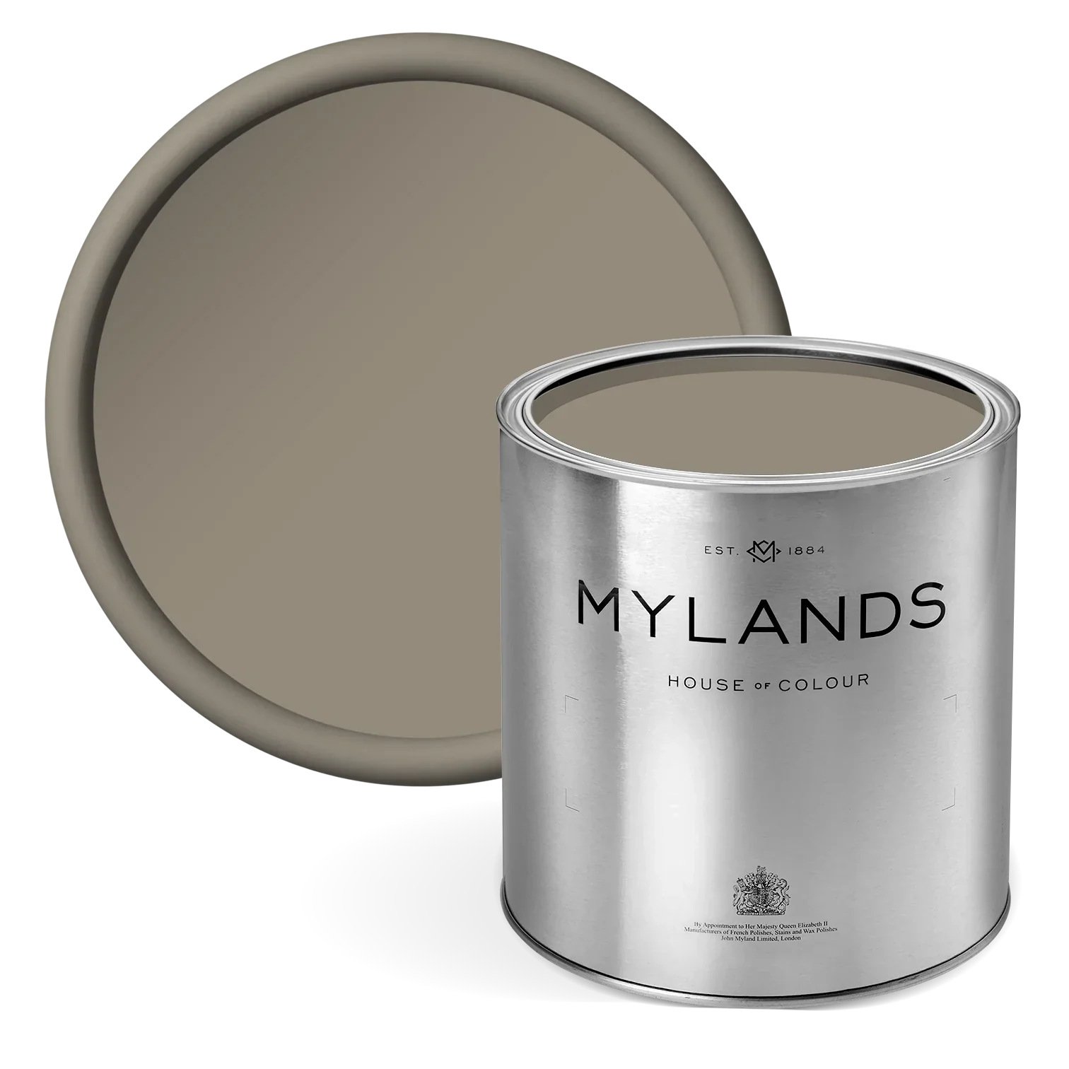 Mylands - Amber Grey™ No.156 - faded grey paint in tin