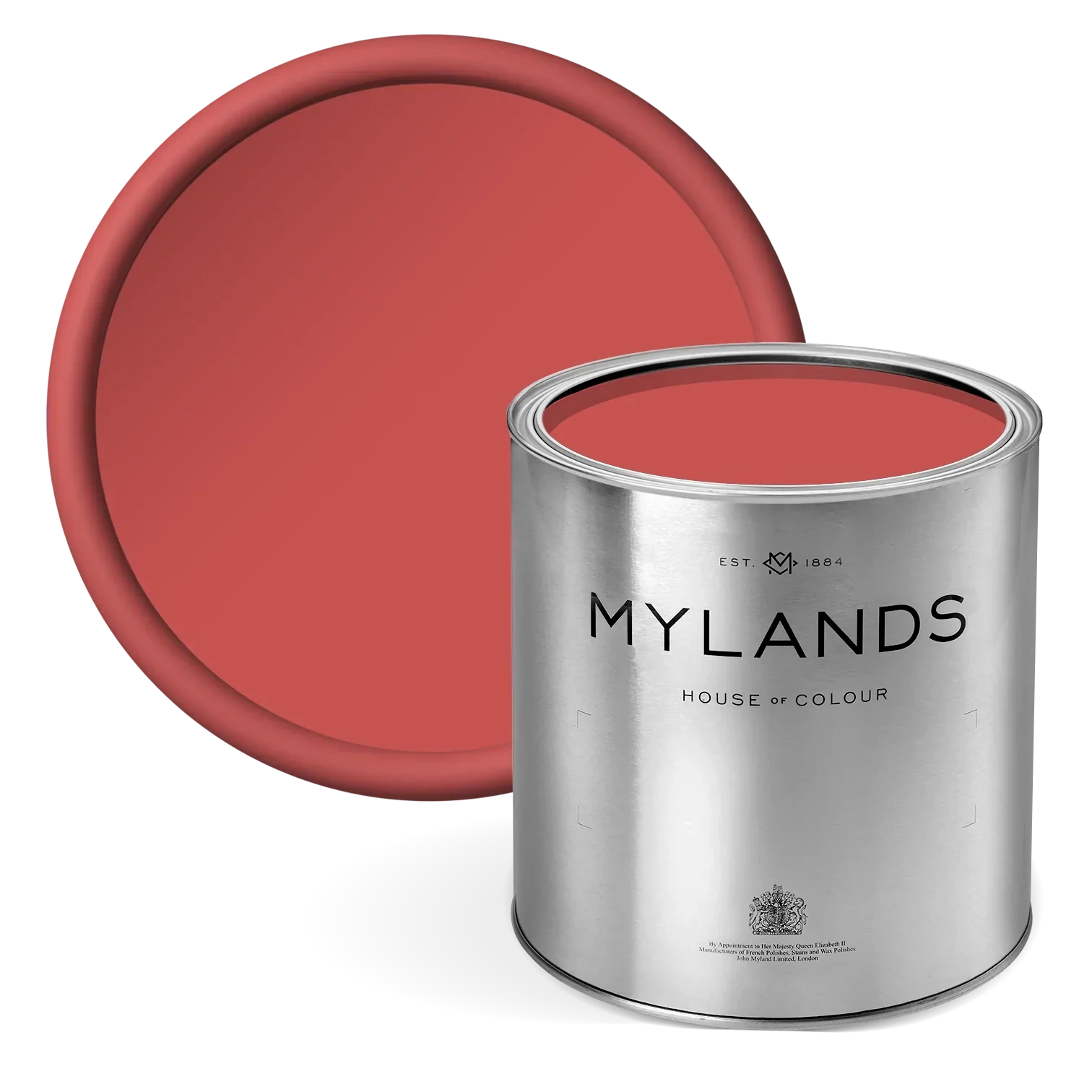 FTT-009™ - Bright Red - Mylands paint can with a red color swatch on a white background