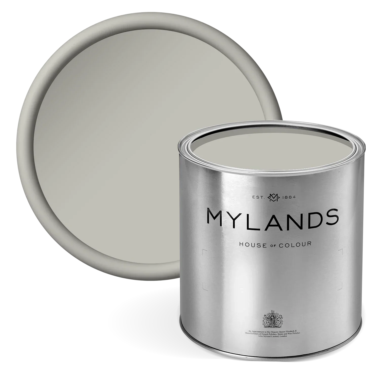 Grey Ochre™ No.152 - Mylands warm grey paint in tin