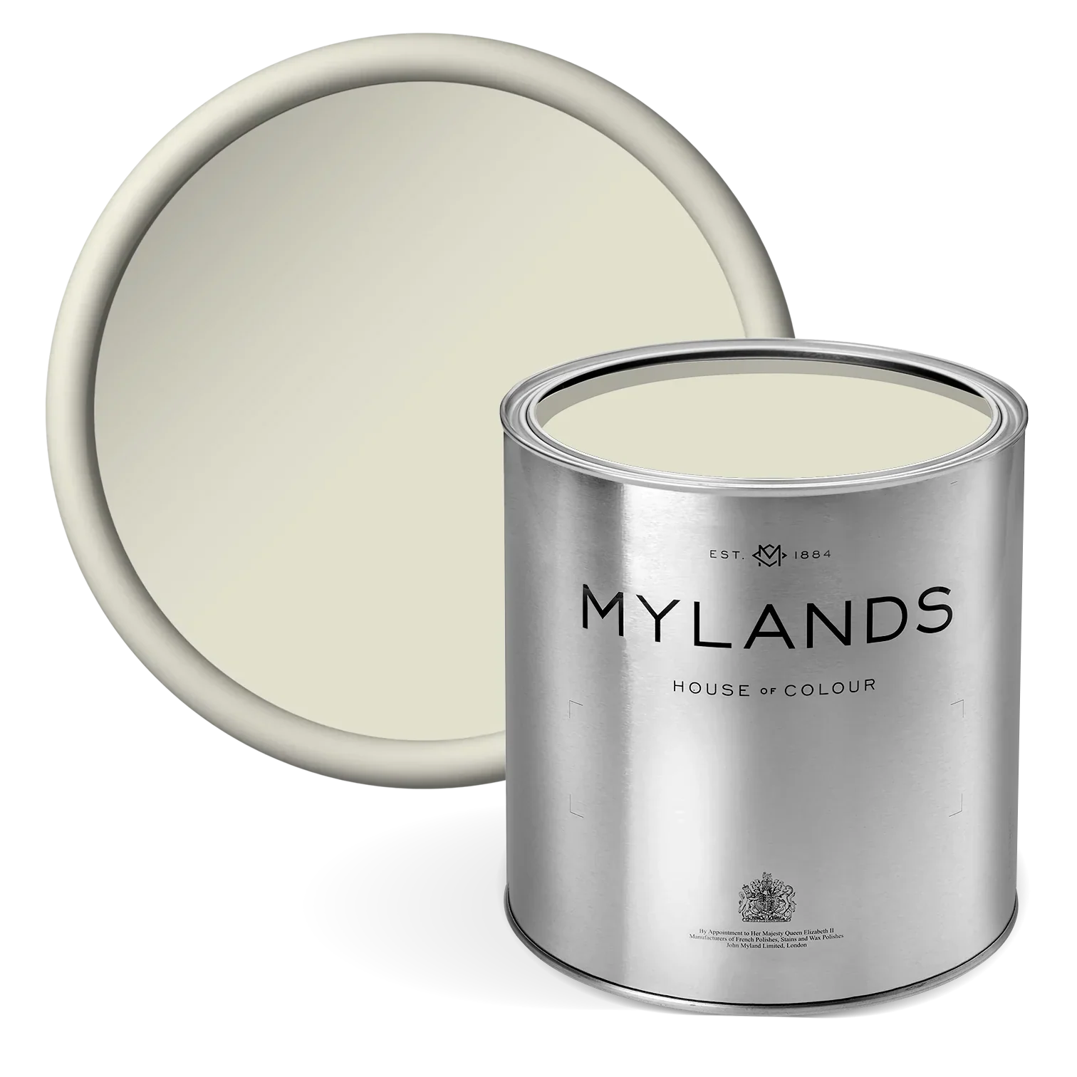 St James™ No.40 - off-white green paint in mylands paint in with matching lid