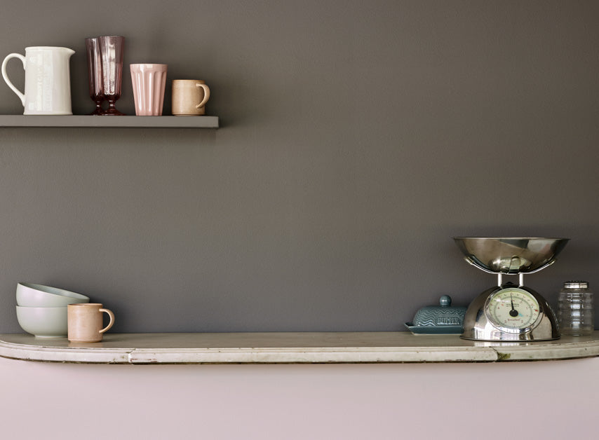 Vintage Brown Grey walls painted with Rose Taupe™ No.292