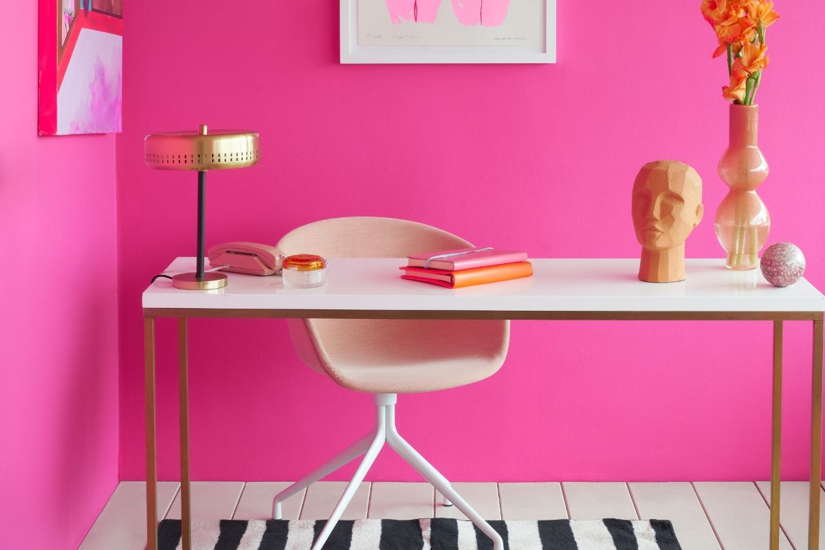 Dark Pink office walls painted with FTT-006